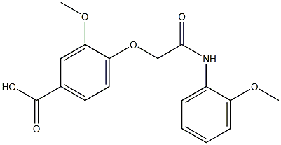 3-methoxy-4-[2-(2-methoxyanilino)-2-oxoethoxy]benzoic acid Struktur