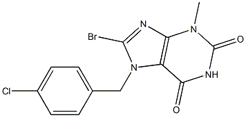 8-bromo-7-[(4-chlorophenyl)methyl]-3-methyl-3,7-dihydro-1H-purine-2,6-dione Struktur