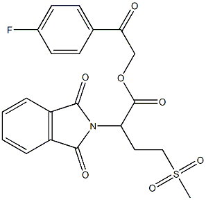 2-(4-fluorophenyl)-2-oxoethyl 2-(1,3-dioxo-1,3-dihydro-2H-isoindol-2-yl)-4-(methylsulfonyl)butanoate Struktur