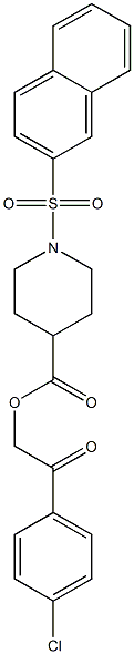 2-(4-chlorophenyl)-2-oxoethyl 1-(2-naphthylsulfonyl)-4-piperidinecarboxylate Struktur