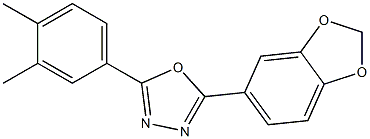 2-(1,3-benzodioxol-5-yl)-5-(3,4-dimethylphenyl)-1,3,4-oxadiazole Struktur