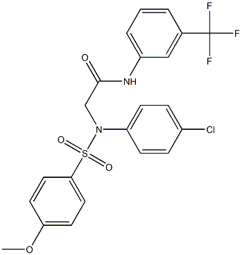 2-{4-chloro[(4-methoxyphenyl)sulfonyl]anilino}-N-[3-(trifluoromethyl)phenyl]acetamide Struktur