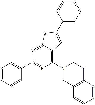 2-(2,6-diphenylthieno[2,3-d]pyrimidin-4-yl)-1,2,3,4-tetrahydroisoquinoline Struktur