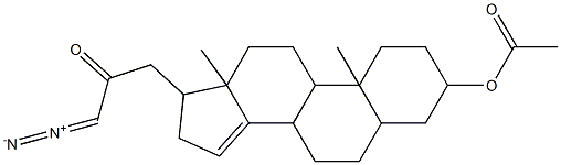 17-(3-diazo-2-oxopropyl)-10,13-dimethyl-2,3,4,5,6,7,8,9,10,11,12,13,16,17-tetradecahydro-1H-cyclopenta[a]phenanthren-3-yl acetate Struktur