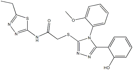 N-(5-ethyl-1,3,4-thiadiazol-2-yl)-2-{[5-(2-hydroxyphenyl)-4-(2-methoxyphenyl)-4H-1,2,4-triazol-3-yl]sulfanyl}acetamide Struktur