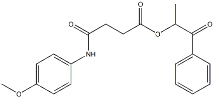 1-methyl-2-oxo-2-phenylethyl 4-(4-methoxyanilino)-4-oxobutanoate Struktur