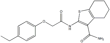 2-{[(4-ethylphenoxy)acetyl]amino}-4,5,6,7-tetrahydro-1-benzothiophene-3-carboxamide Struktur