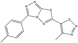 3-(4-methylphenyl)-6-(4-methyl-1,2,3-thiadiazol-5-yl)[1,2,4]triazolo[3,4-b][1,3,4]thiadiazole Struktur