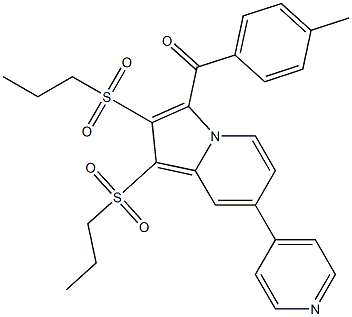 [1,2-bis(propylsulfonyl)-7-(4-pyridinyl)-3-indolizinyl](4-methylphenyl)methanone Struktur