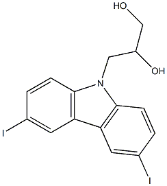 3-(3,6-diiodo-9H-carbazol-9-yl)-1,2-propanediol Struktur