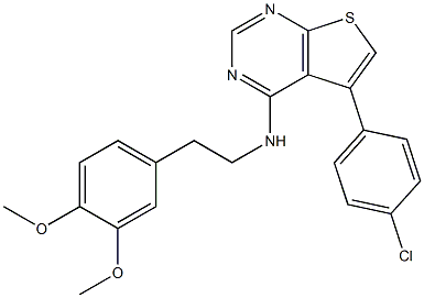 5-(4-chlorophenyl)-N-[2-(3,4-dimethoxyphenyl)ethyl]thieno[2,3-d]pyrimidin-4-amine Struktur