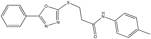 N-(4-methylphenyl)-3-[(5-phenyl-1,3,4-oxadiazol-2-yl)sulfanyl]propanamide Struktur