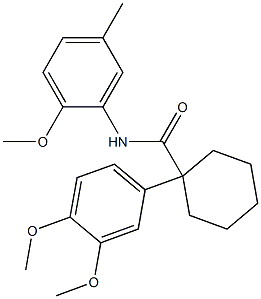 1-(3,4-dimethoxyphenyl)-N-(2-methoxy-5-methylphenyl)cyclohexanecarboxamide Struktur