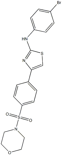 N-(4-bromophenyl)-4-[4-(4-morpholinylsulfonyl)phenyl]-1,3-thiazol-2-amine Struktur