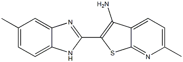 6-methyl-2-(5-methyl-1H-benzimidazol-2-yl)thieno[2,3-b]pyridin-3-ylamine Struktur