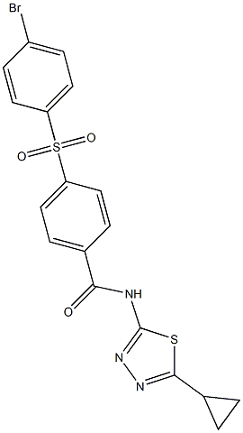 4-[(4-bromophenyl)sulfonyl]-N-(5-cyclopropyl-1,3,4-thiadiazol-2-yl)benzamide Struktur