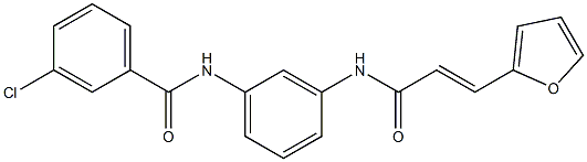 3-chloro-N-(3-{[3-(2-furyl)acryloyl]amino}phenyl)benzamide Struktur