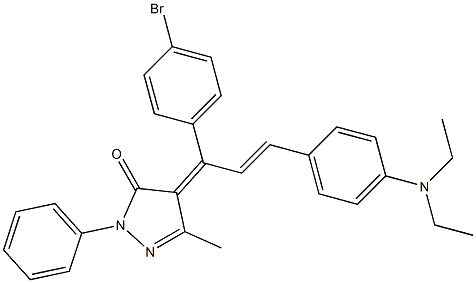 4-{1-(4-bromophenyl)-3-[4-(diethylamino)phenyl]-2-propenylidene}-5-methyl-2-phenyl-2,4-dihydro-3H-pyrazol-3-one Struktur