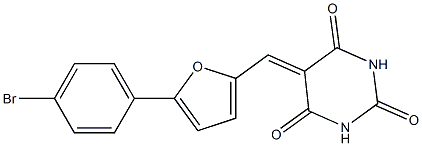 5-{[5-(4-bromophenyl)-2-furyl]methylene}-2,4,6(1H,3H,5H)-pyrimidinetrione Struktur