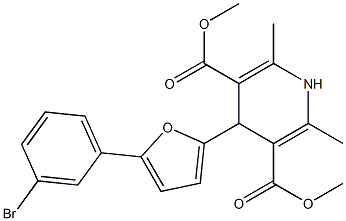 dimethyl 4-[5-(3-bromophenyl)-2-furyl]-2,6-dimethyl-1,4-dihydro-3,5-pyridinedicarboxylate Struktur