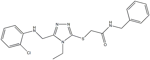 N-benzyl-2-({5-[(2-chloroanilino)methyl]-4-ethyl-4H-1,2,4-triazol-3-yl}sulfanyl)acetamide Struktur