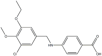 4-[(3-chloro-5-ethoxy-4-methoxybenzyl)amino]benzoic acid Struktur