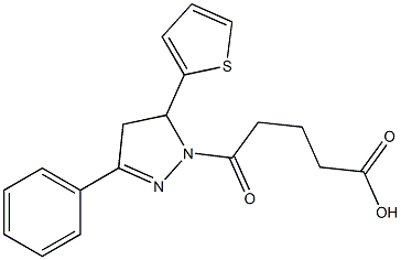 5-oxo-5-[3-phenyl-5-(2-thienyl)-4,5-dihydro-1H-pyrazol-1-yl]pentanoic acid Struktur