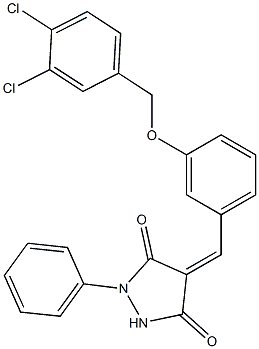 4-{3-[(3,4-dichlorobenzyl)oxy]benzylidene}-1-phenyl-3,5-pyrazolidinedione Struktur