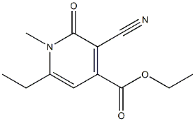 ethyl 3-cyano-6-ethyl-1-methyl-2-oxo-1,2-dihydro-4-pyridinecarboxylate Struktur