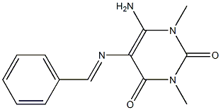 6-amino-5-(benzylideneamino)-1,3-dimethyl-2,4(1H,3H)-pyrimidinedione Struktur