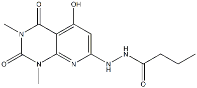 N'-(5-hydroxy-1,3-dimethyl-2,4-dioxo-1,2,3,4-tetrahydropyrido[2,3-d]pyrimidin-7-yl)butanohydrazide Struktur