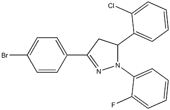 3-(4-bromophenyl)-5-(2-chlorophenyl)-1-(2-fluorophenyl)-4,5-dihydro-1H-pyrazole Struktur