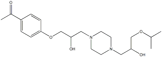 1-(4-{2-hydroxy-3-[4-(2-hydroxy-3-isopropoxypropyl)-1-piperazinyl]propoxy}phenyl)ethanone Struktur