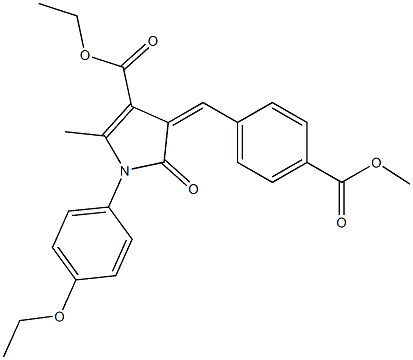 ethyl 1-(4-ethoxyphenyl)-4-[4-(methoxycarbonyl)benzylidene]-2-methyl-5-oxo-4,5-dihydro-1H-pyrrole-3-carboxylate Struktur