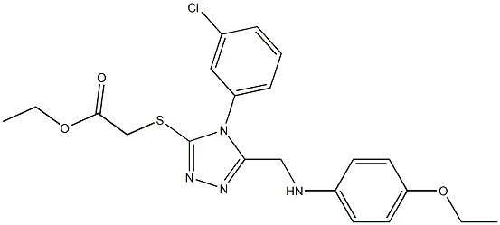 ethyl ({4-(3-chlorophenyl)-5-[(4-ethoxyanilino)methyl]-4H-1,2,4-triazol-3-yl}sulfanyl)acetate Struktur