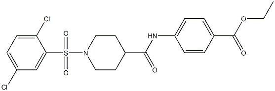 ethyl 4-[({1-[(2,5-dichlorophenyl)sulfonyl]-4-piperidinyl}carbonyl)amino]benzoate Struktur