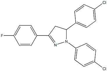 1,5-bis(4-chlorophenyl)-3-(4-fluorophenyl)-4,5-dihydro-1H-pyrazole Struktur