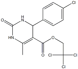 2,2,2-trichloroethyl 4-(4-chlorophenyl)-6-methyl-2-oxo-1,2,3,4-tetrahydro-5-pyrimidinecarboxylate Struktur