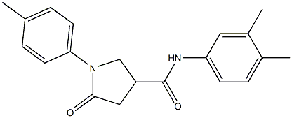 N-(3,4-dimethylphenyl)-1-(4-methylphenyl)-5-oxo-3-pyrrolidinecarboxamide Struktur