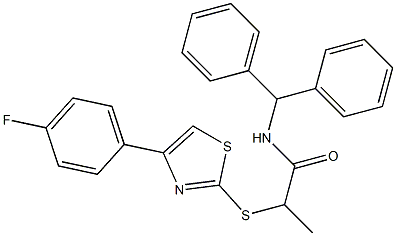 N-benzhydryl-2-{[4-(4-fluorophenyl)-1,3-thiazol-2-yl]sulfanyl}propanamide Struktur