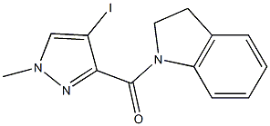 1-[(4-iodo-1-methyl-1H-pyrazol-3-yl)carbonyl]indoline Struktur