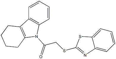 9-[(1,3-benzothiazol-2-ylsulfanyl)acetyl]-2,3,4,9-tetrahydro-1H-carbazole Struktur