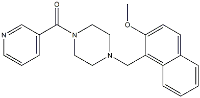 1-{[2-(methyloxy)naphthalen-1-yl]methyl}-4-(pyridin-3-ylcarbonyl)piperazine Struktur