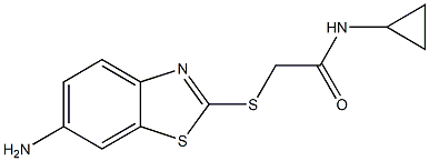 2-[(6-amino-1,3-benzothiazol-2-yl)sulfanyl]-N-cyclopropylacetamide Struktur