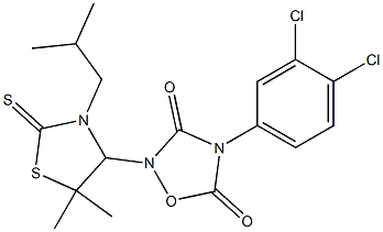 4-(3,4-dichlorophenyl)-2-(3-isobutyl-5,5-dimethyl-2-thioxo-1,3-thiazolidin-4-yl)-1,2,4-oxadiazolidine-3,5-dione Struktur