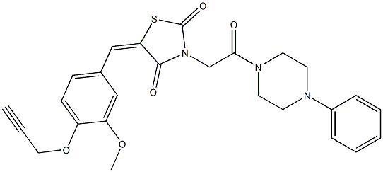 5-[3-methoxy-4-(prop-2-ynyloxy)benzylidene]-3-[2-oxo-2-(4-phenylpiperazin-1-yl)ethyl]-1,3-thiazolidine-2,4-dione Struktur