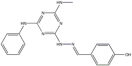 4-hydroxybenzaldehyde [4-anilino-6-(methylamino)-1,3,5-triazin-2-yl]hydrazone Struktur