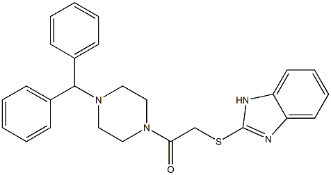 2-(4-benzhydryl-1-piperazinyl)-2-oxoethyl 1H-benzimidazol-2-yl sulfide Struktur