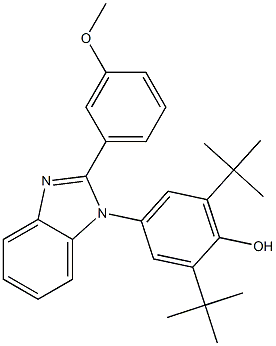 2,6-ditert-butyl-4-[2-(3-methoxyphenyl)-1H-benzimidazol-1-yl]phenol Struktur