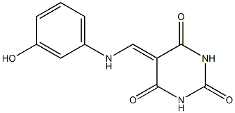 5-[(3-hydroxyanilino)methylene]-2,4,6(1H,3H,5H)-pyrimidinetrione Struktur